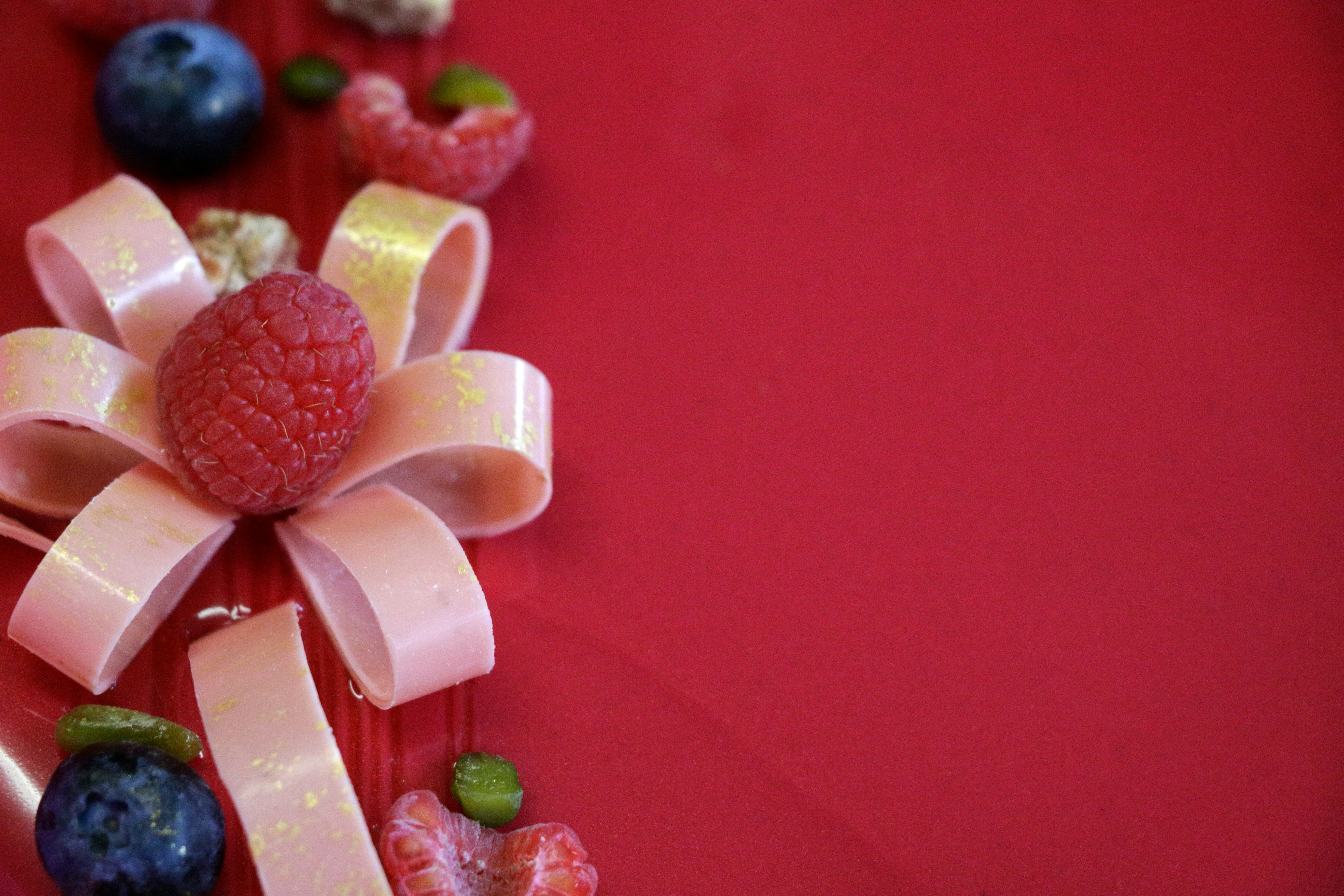 white and red flower petals